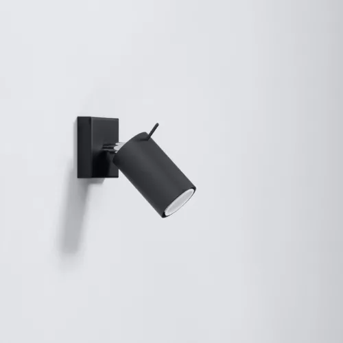 Felületre szerelhető fali lámpa RING GU10 mozgatható spotlámpa, minimalista fekete SOLLUX
