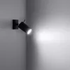 Felületre szerelhető fali lámpa RING GU10 mozgatható spotlámpa, minimalista fekete SOLLUX