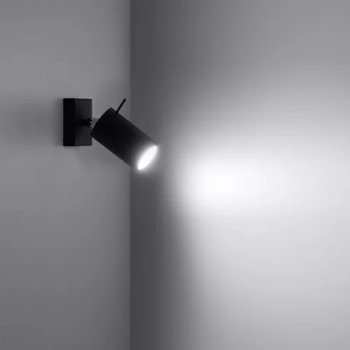 LED RING GU10 Fali lámpa Mozgatható kapcsolóval Fekete SOLLUX