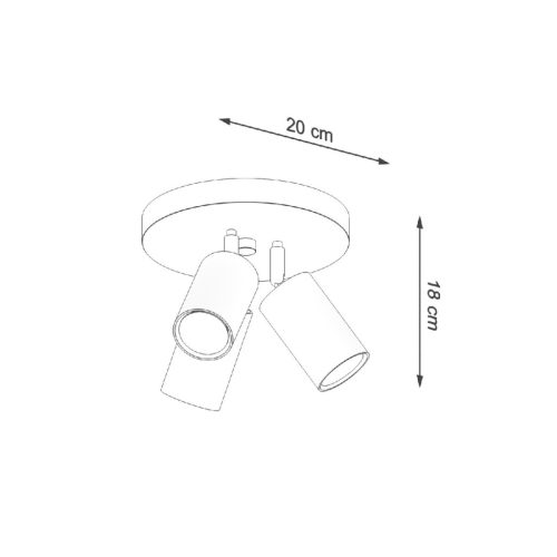 RING mennyezeti lámpa 3xGU10 Reflektor mozgatható halogén lámpatest fekete SOLLUX