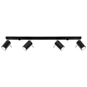   Felületre szerelhető lámpatest RING 4L 4xGU10 Halogén spotlámpa Mozgatható Minimalista Fekete SOLLUX