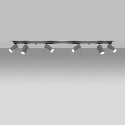 Felületre szerelhető lámpatest RING 6L 6xGU10 Reflektor halogén mozgatható csíkos minimalista szürke SOLLUX