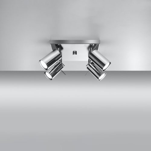 Felületre szerelhető lámpatest RING 4 4xGU10 Reflektor Halogén Mozgatható Minimalista Króm SOLLUX