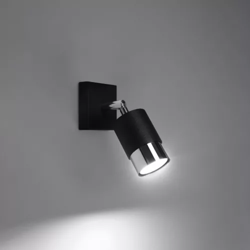 NERO GU10 LED fali lámpa mozgatható fekete króm SOLLUX