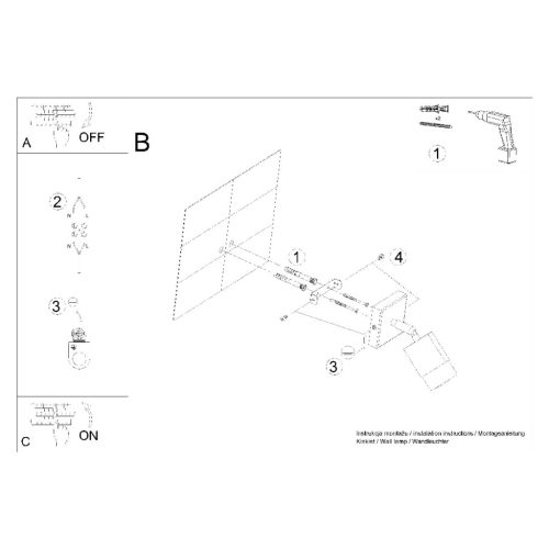 NERO GU10 LED fali lámpa mozgatható fekete króm SOLLUX