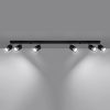 NERO mennyezeti lámpa 6xGU10 reflektoros mozgatható halogén lámpatest 117cm fekete króm SOLLUX