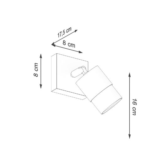 NERO GU10 LED fali lámpa mozgatható fekete arany SOLLUX