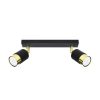 NERO mennyezeti lámpa 2xGU10 reflektoros mozgatható halogén lámpatest 30cm fekete arany SOLLUX
