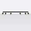 NERO mennyezeti lámpa 6xGU10 reflektoros mozgatható halogén lámpatest 117cm fekete arany SOLLUX