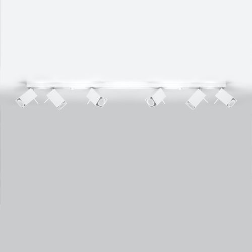 MERIDA mennyezeti lámpa 6xGU10 reflektoros mozgatható halogén lámpatest 118cm fehér SOLLUX