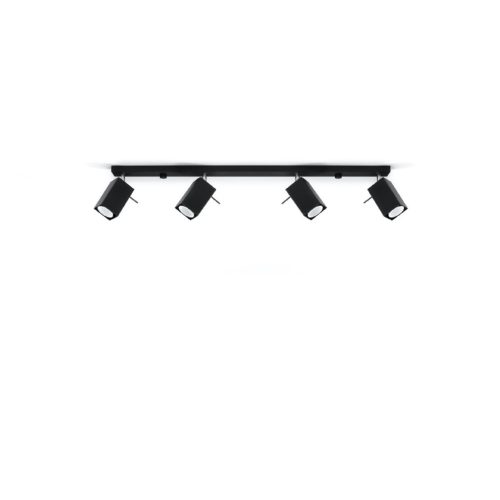 Felületre szerelhető lámpatest MERIDA 4L 4xGU10 Halogén spotlámpa Mozgatható Minimalista Fekete SOLLUX