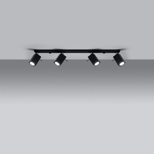Felületre szerelhető lámpatest MERIDA 4L 4xGU10 Halogén spotlámpa Mozgatható Minimalista Fekete SOLLUX