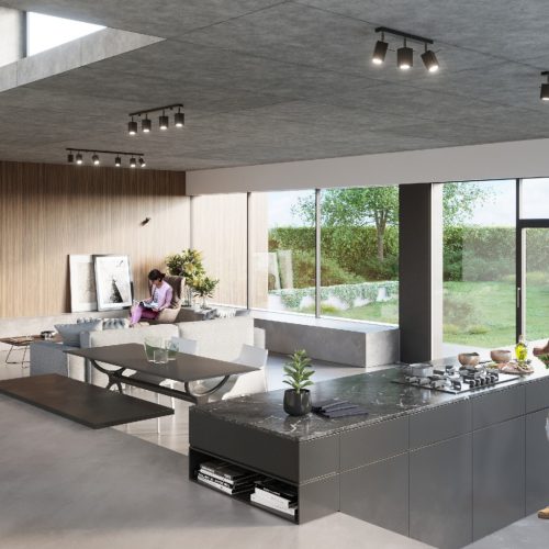 Felületre szerelhető lámpatest MERIDA 4L 4xGU10 Halogén spotlámpa Mozgatható Minimalista Fekete SOLLUX