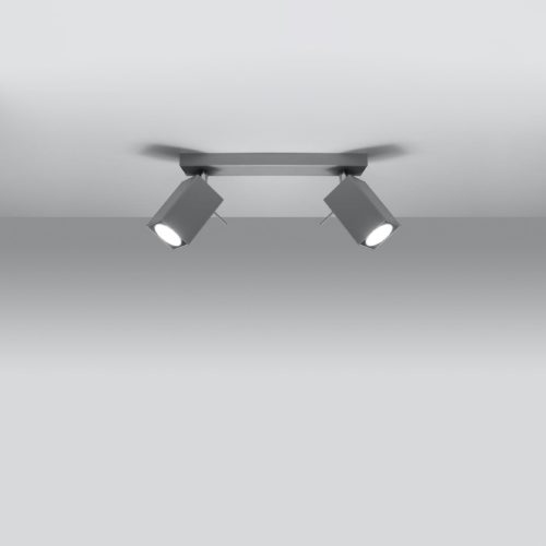 MERIDA mennyezeti lámpa 2xGU10 reflektoros mozgatható halogén lámpatest 30cm szürke SOLLUX