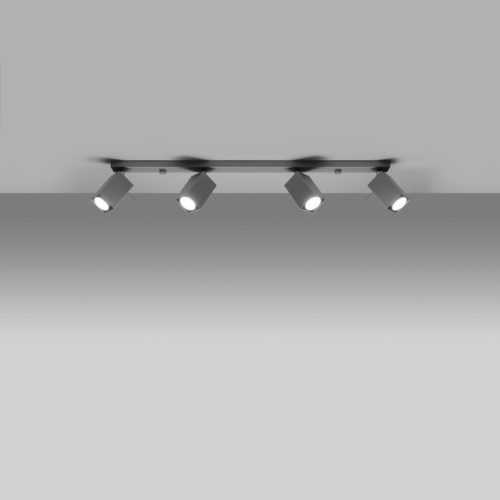 MERIDA mennyezeti lámpa 4xGU10 fényvisszaverő mozgatható halogén lámpatest 80cm szürke SOLLUX