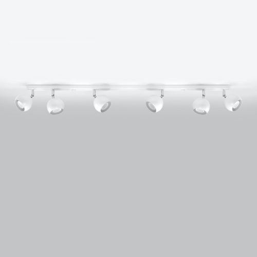 Felületre szerelhető lámpatest OCULARE 6L 6xGU10 Reflektor halogén mozgatható csíkos minimalista fehér SOLLUX