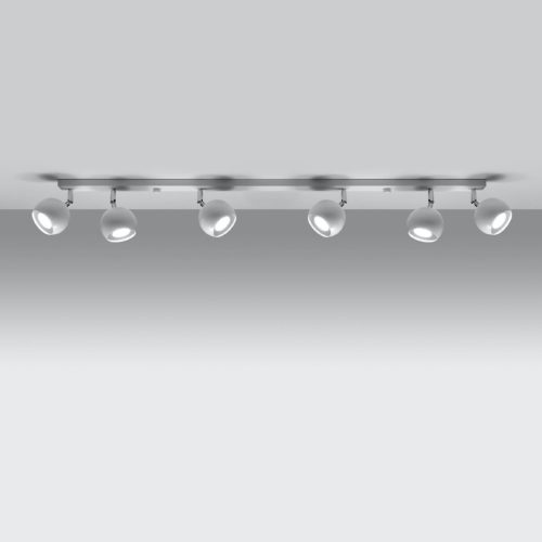 Felületre szerelhető lámpatest OCULARE 6L 6xGU10 Reflektor halogén mozgatható csíkos minimalista fehér SOLLUX