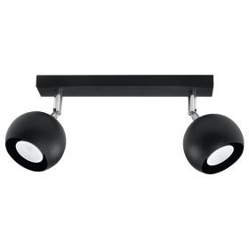   OCULARE mennyezeti lámpa 2xGU10 fényvisszaverő mozgatható halogén lámpatest 30cm fekete SOLLUX