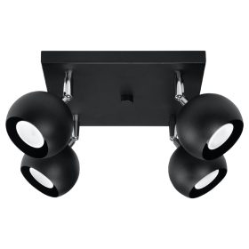   OCULARE mennyezeti lámpa 4xGU10 reflektoros mozgatható halogén lámpatest 25x25 fekete SOLLUX