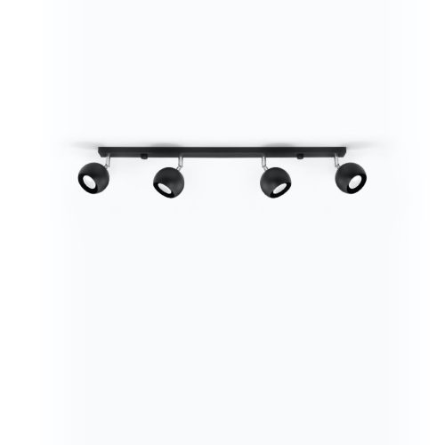 OCULARE mennyezeti lámpa 4xGU10 fényvisszaverő mozgatható halogén lámpatest 80cm fekete SOLLUX