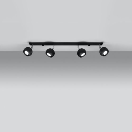 OCULARE mennyezeti lámpa 4xGU10 fényvisszaverő mozgatható halogén lámpatest 80cm fekete SOLLUX