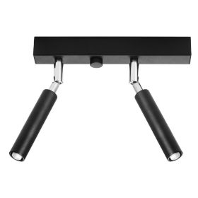   EYETECH mennyezeti lámpa 2xG9 fényvisszaverő mozgatható halogén lámpatest 25cm fekete SOLLUX