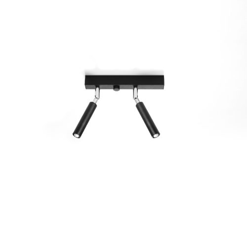 EYETECH mennyezeti lámpa 2xG9 fényvisszaverő mozgatható halogén lámpatest 25cm fekete SOLLUX