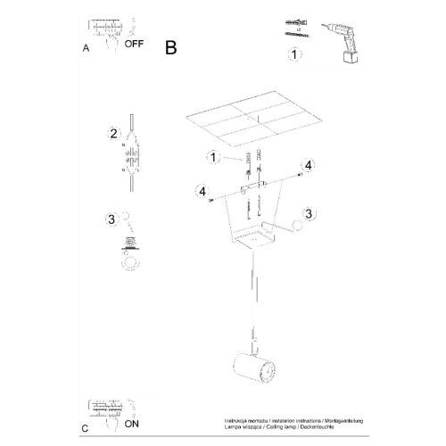 NORANO GU10 mennyezeti lámpa reflektor mozgatható halogén lámpatest fekete SOLLUX