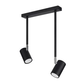   NORANO mennyezeti lámpa 2xGU10 fényvisszaverő mozgatható halogén lámpatest fekete SOLLUX