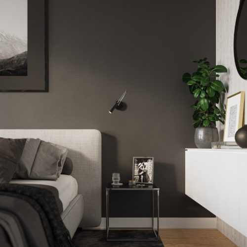 AXIL G9 fali lámpa, mozgatható spotlámpa, modern fekete, SOLLUX