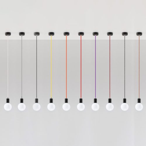 LED függő mennyezeti lámpa EDISON E27 túlnyúló fekete SOLLUX