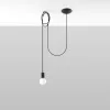 EDISON 1 LONG E27 függesztett mennyezeti lámpa 3m loft fekete SOLLUX