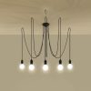EDISON 5 függesztett mennyezeti lámpa 5xE27 Spider csillár loft fekete SOLLUX