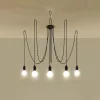 EDISON 5 függesztett mennyezeti lámpa 5xE27 Spider csillár loft fekete SOLLUX