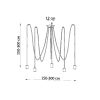EDISON 5 függesztett mennyezeti lámpa 5xE27 Spider csillár loft fekete SOLLUX