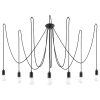 EDISON 7 függesztett mennyezeti lámpa 7xE27 Spider csillár loft fekete SOLLUX