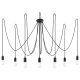 EDISON 7 függesztett mennyezeti lámpa 7xE27 Spider csillár loft fekete SOLLUX