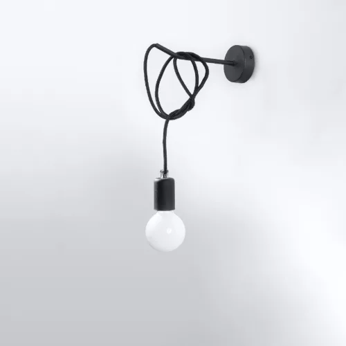 EDISON E27 LED fali lámpa fekete SOLLUX