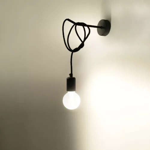 EDISON E27 LED fali lámpa fekete SOLLUX