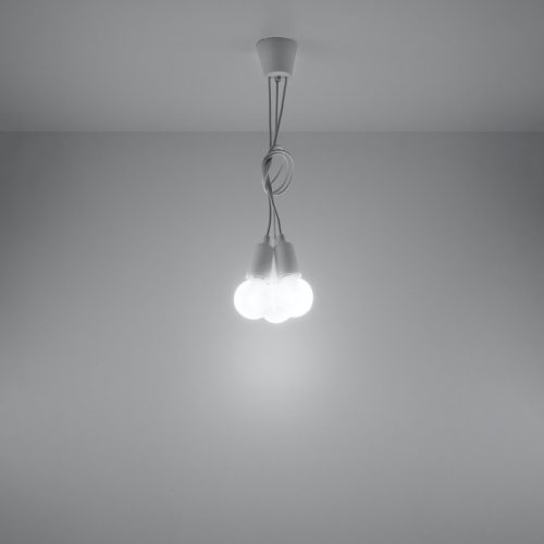 LED függő mennyezeti lámpa DIEGO 3xE27 túlnyúló fehér SOLLUX