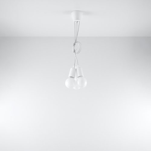 LED függő mennyezeti lámpa DIEGO 3xE27 túlnyúló fehér SOLLUX