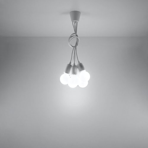 LED függő mennyezeti lámpa DIEGO 5xE27 túlnyúló fehér SOLLUX