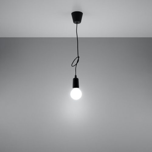 LED függő mennyezeti lámpa DIEGO E27 túlnyúló fekete SOLLUX