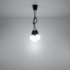LED függő mennyezeti lámpa DIEGO 3xE27 túlnyúló fekete SOLLUX