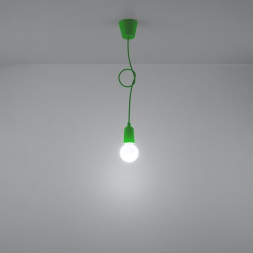 LED függő mennyezeti lámpa DIEGO E27 túlnyúló zöld SOLLUX