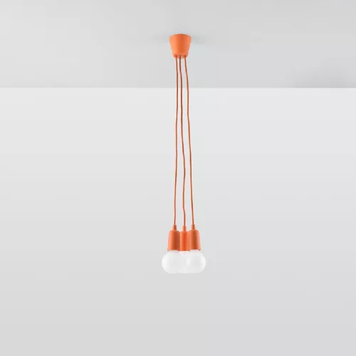 LED függesztett mennyezeti lámpa DIEGO 3xE27 túlnyúló narancssárga SOLLUX