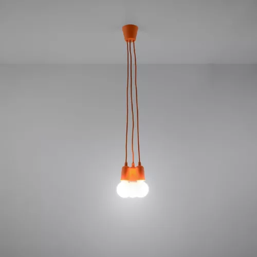 LED függesztett mennyezeti lámpa DIEGO 3xE27 túlnyúló narancssárga SOLLUX