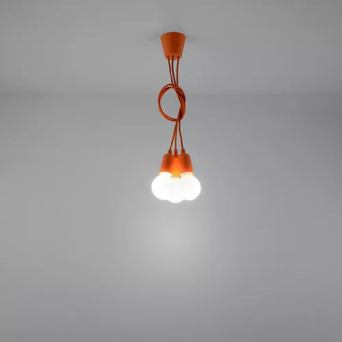 LED függesztett mennyezeti lámpa DIEGO 3xE27 túlnyúló narancssárga SOLLUX