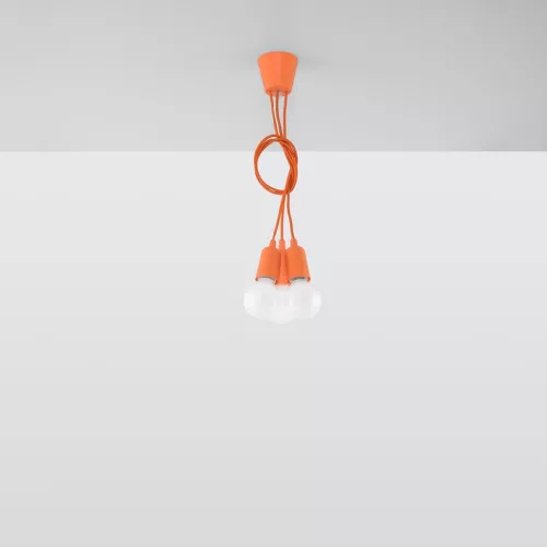 LED függesztett mennyezeti lámpa DIEGO 3xE27 túlnyúló narancssárga SOLLUX