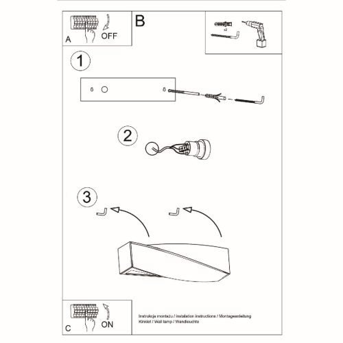 SIGMA E27 fali lámpa felfelé-alul kerámia modern fekete SOLLUX